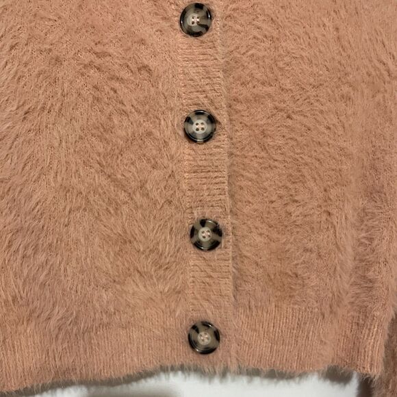 MOD Pink Fuzzy Button Front Knit Cardigan and Cami Set - Picture 4 of 15